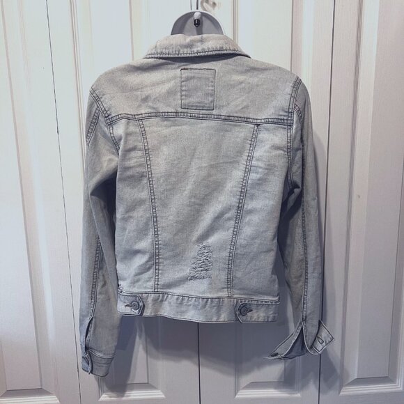 Mudd Y2K Stone Washed Distressed Denim/Jean Long Sleeve Jacket-Medium-Button Up - Picture 12 of 16